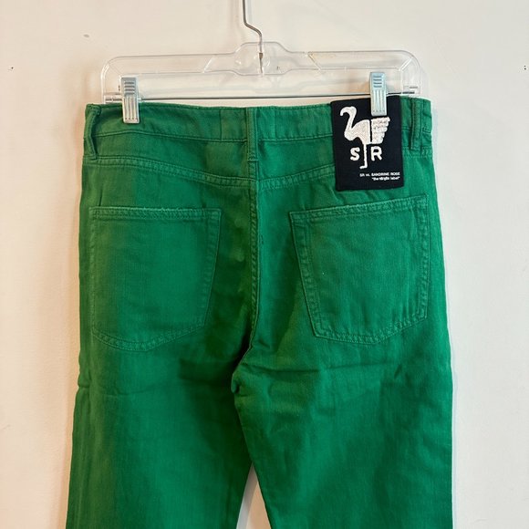 Free People X Sandrine Rose Virgin Label Jeans Sapin Green New With Tags NWT Qty - Picture 10 of 13